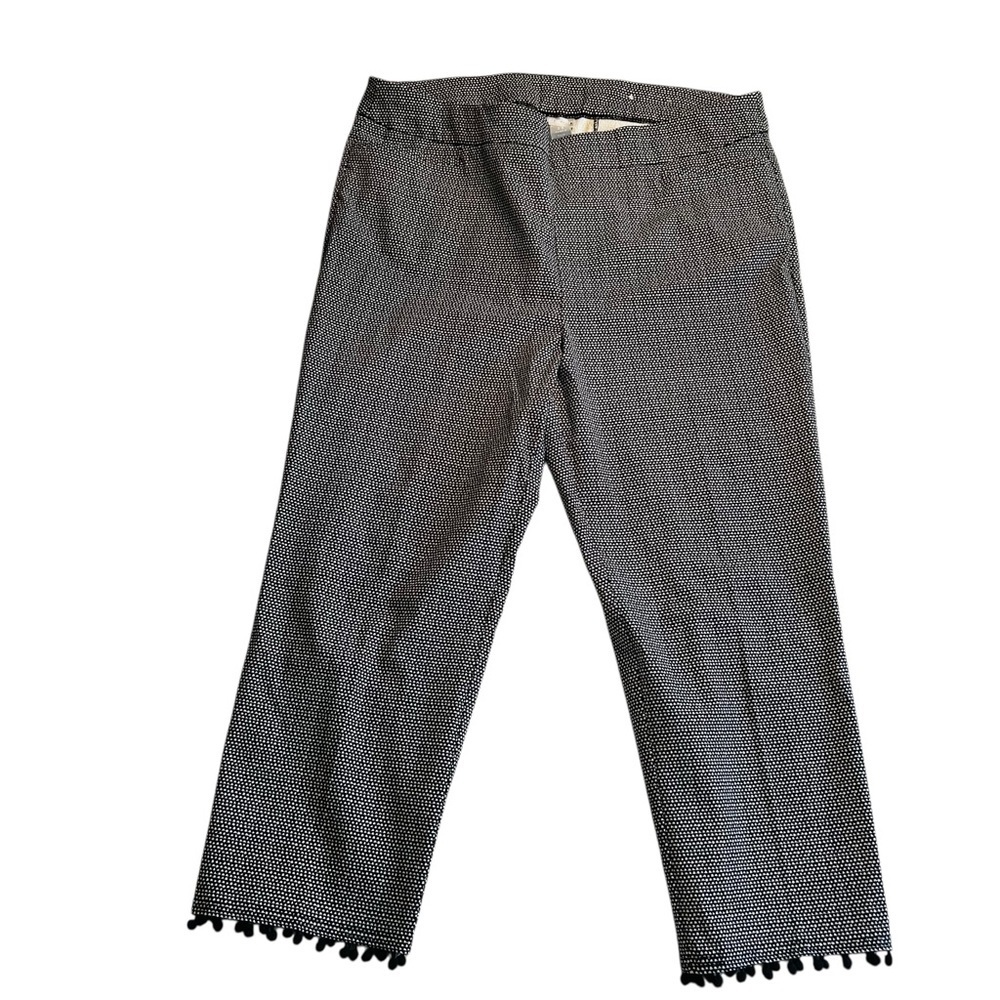 Chico's Monochrome Capris with Pom-Pom Detail